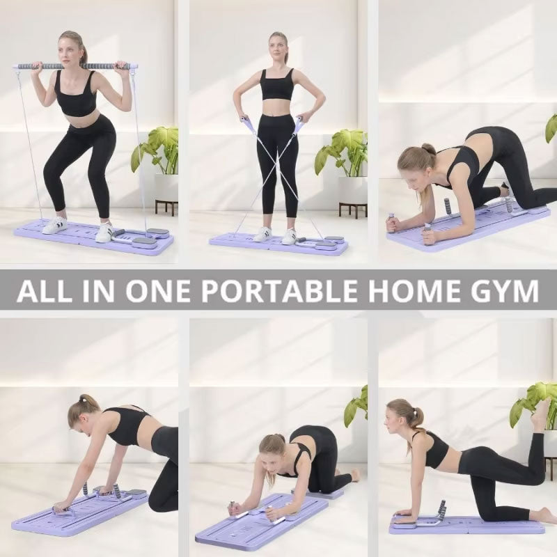 8-in-1 Foldable Pilates & Push-Up Board – Full Body Home Workout Kit